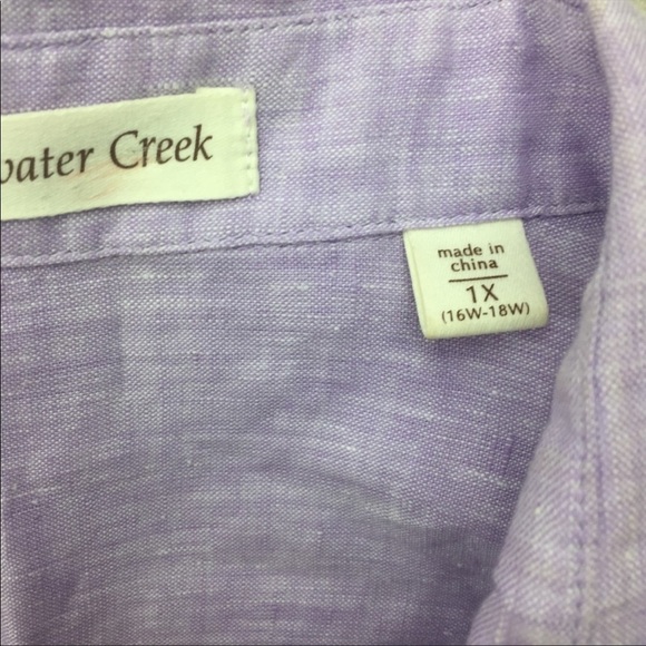 🧨Coldwater Creek - Lavender 100% Linen Buttondown - 1X - Picture 3 of 4